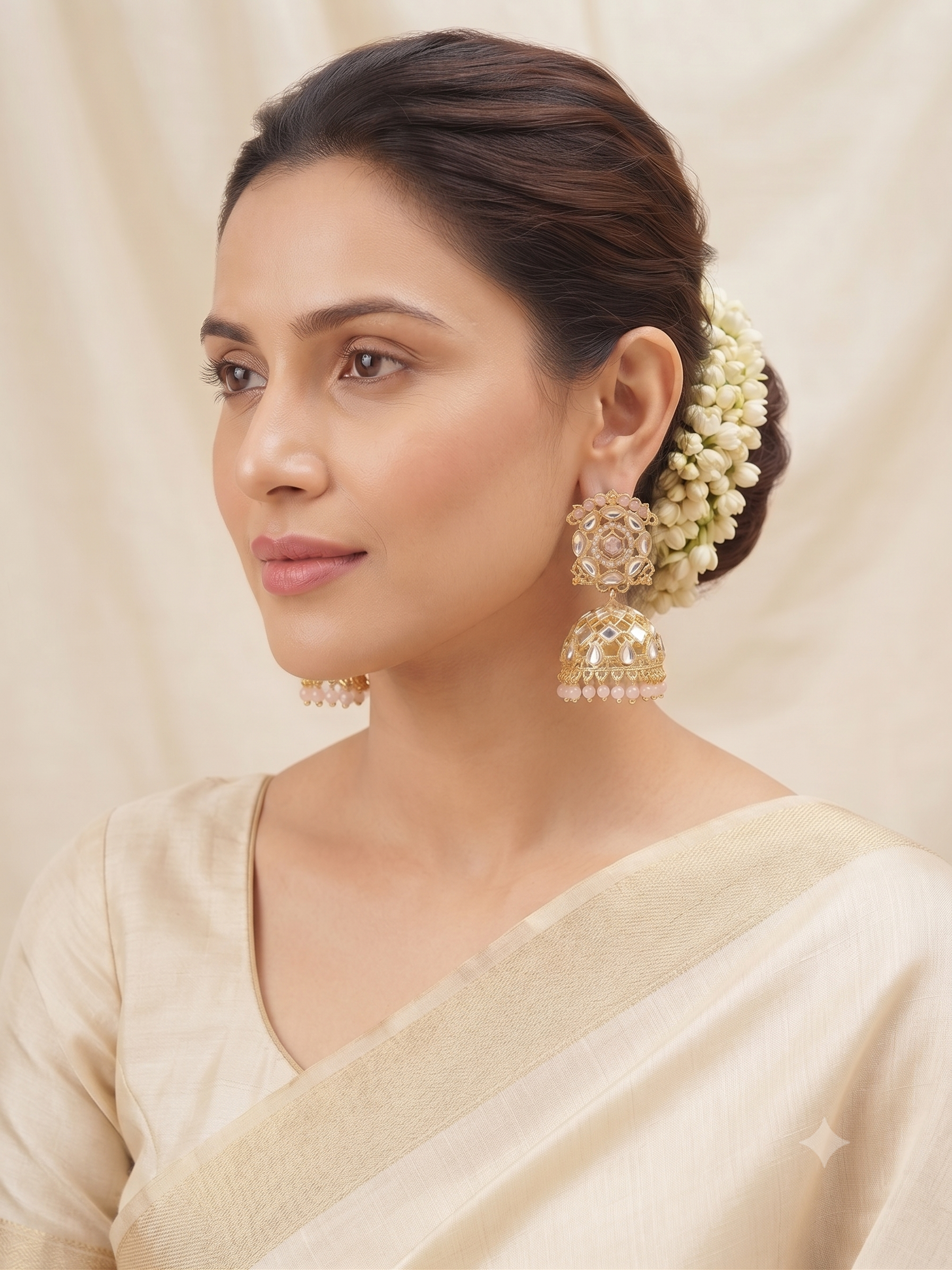 Royal Jaali Kundan Jhumkas