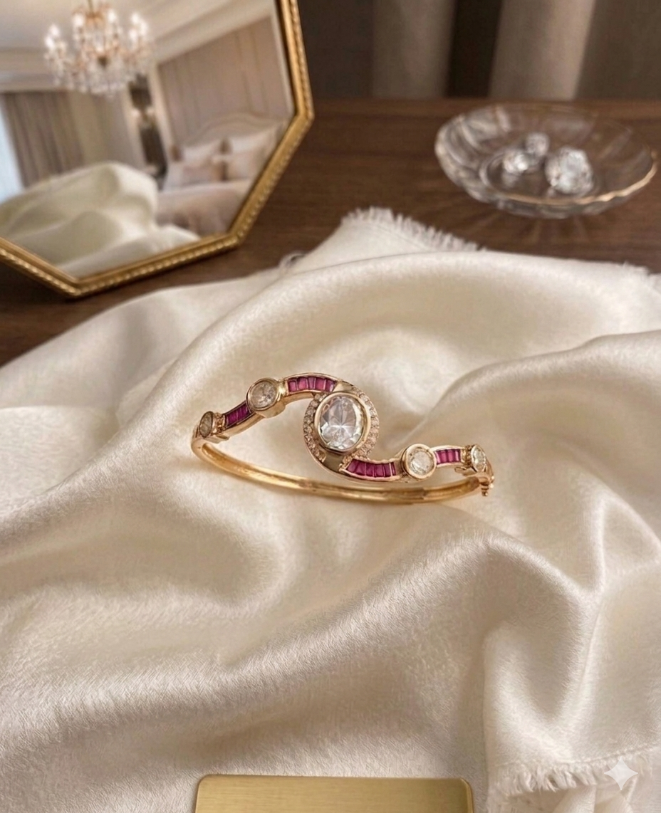 The Aethelred Adjustable Swirl kada bracelet