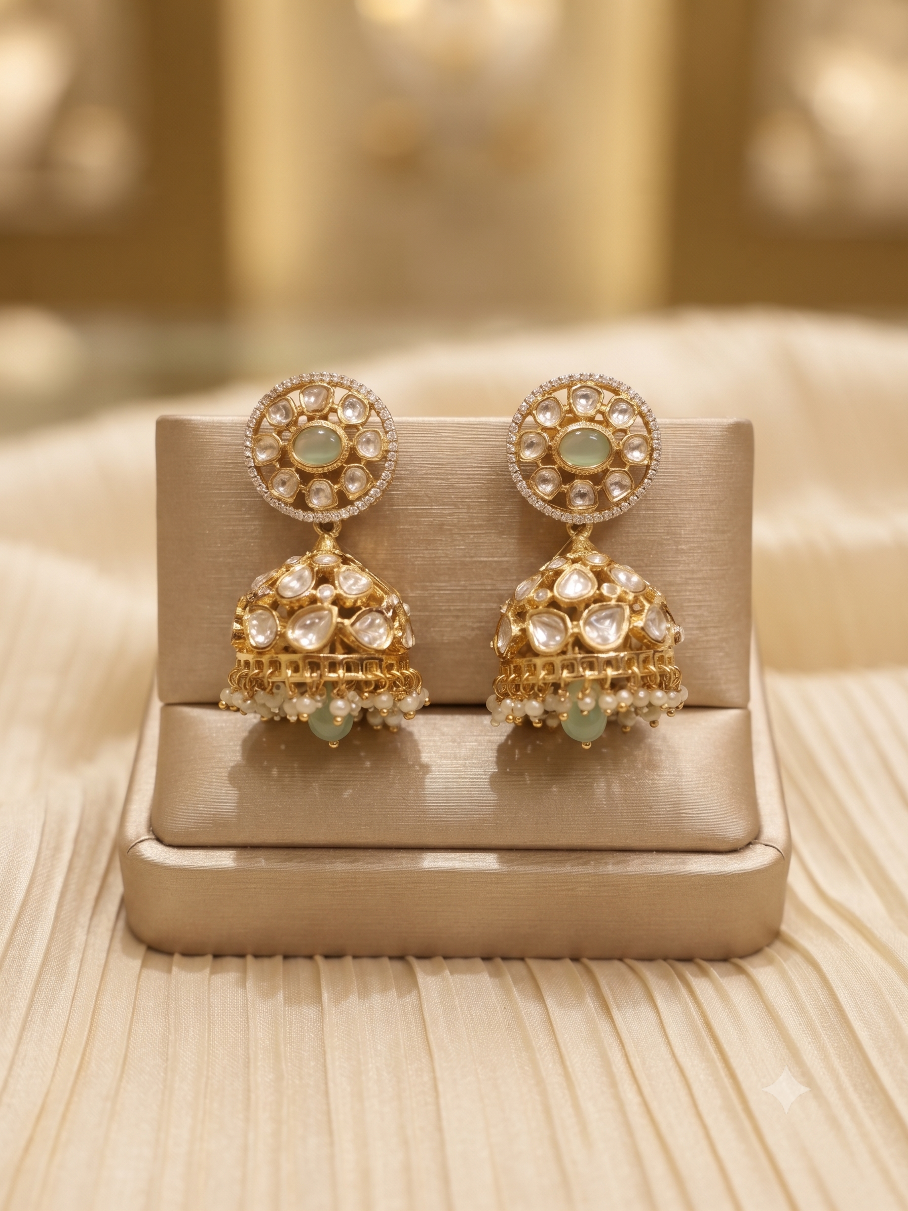Pearl Polki Jhumka