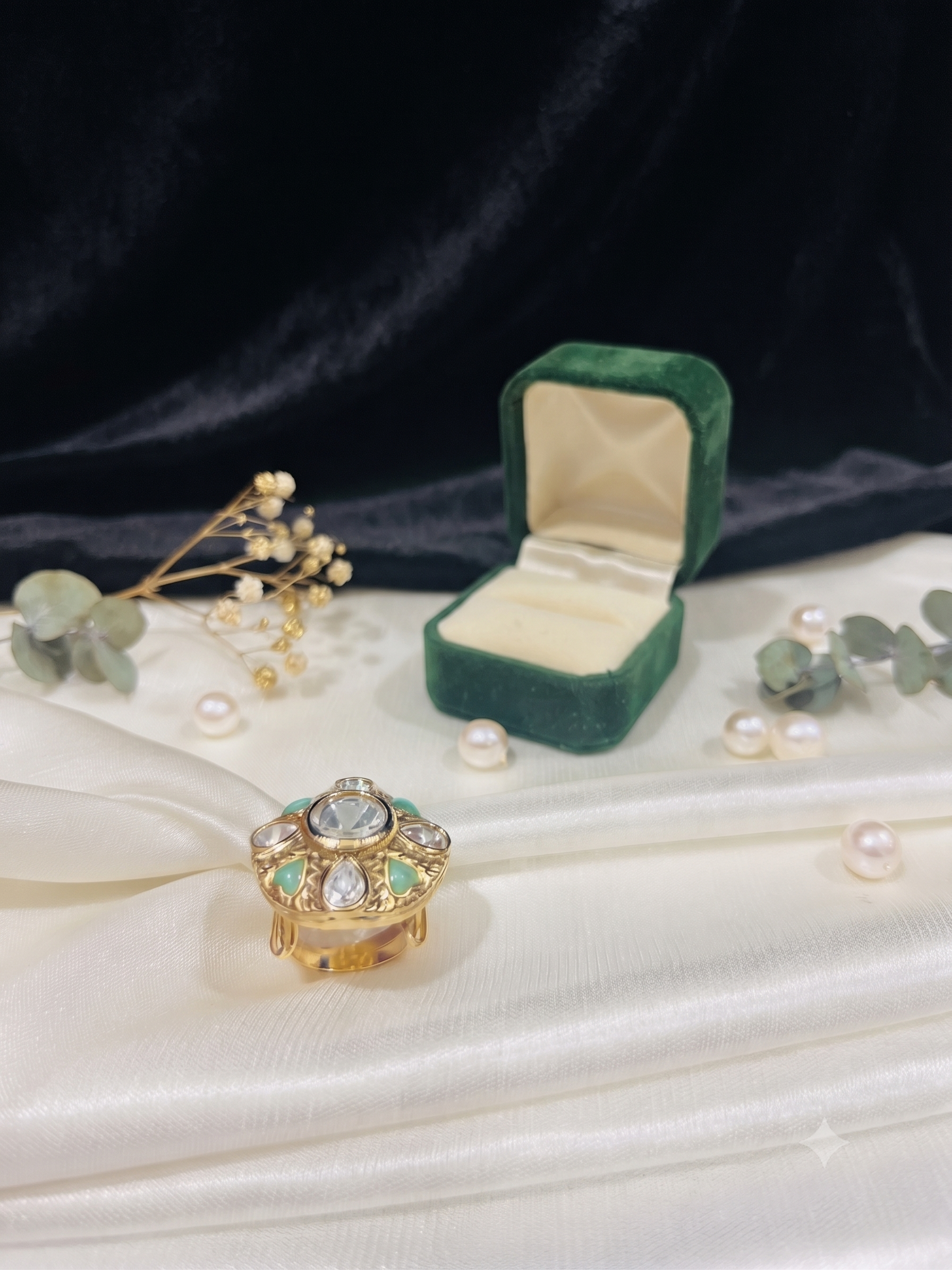 Royal Bloom Meena Cocktail adjustable Ring