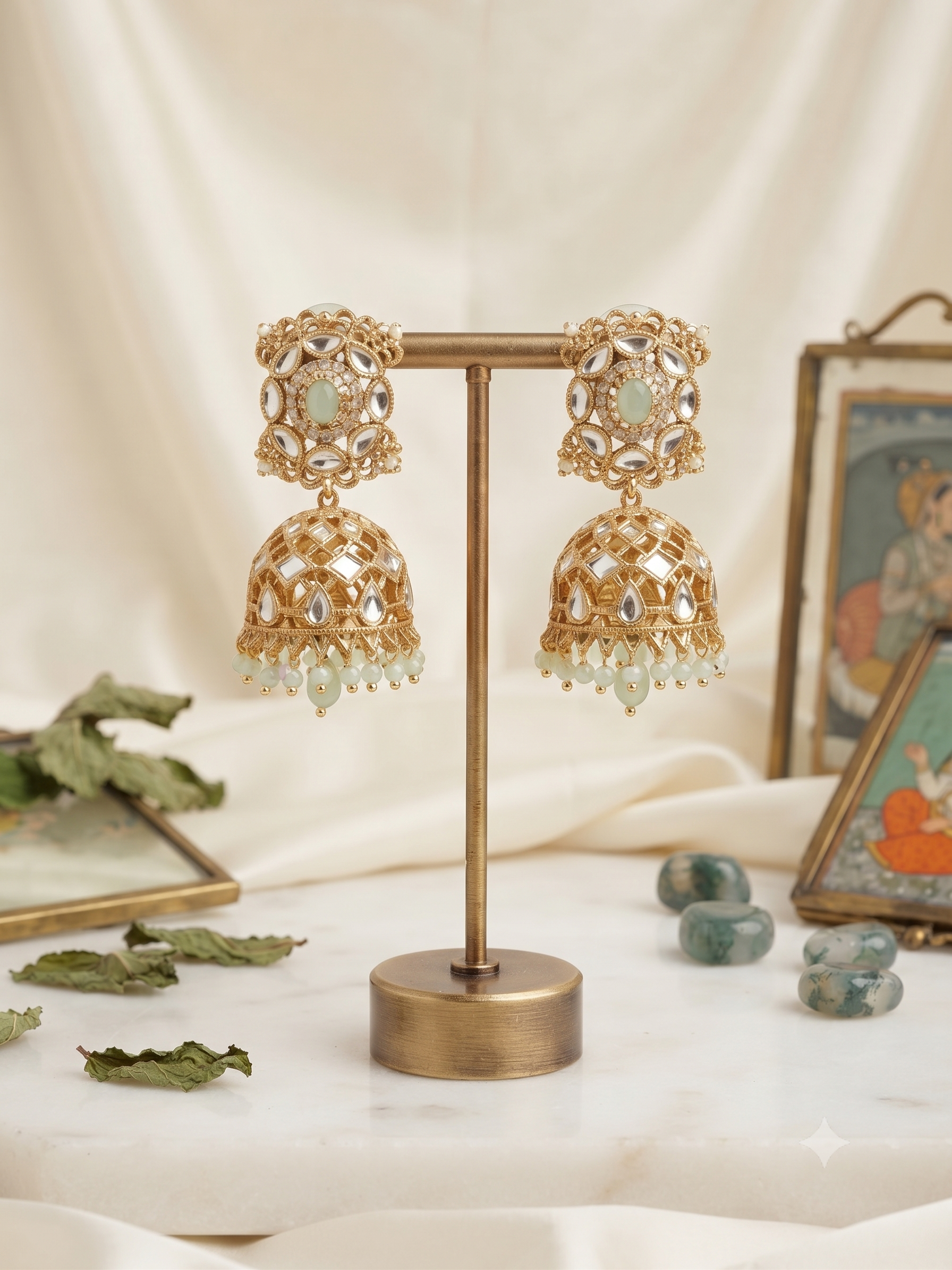 Royal Jaali Kundan Jhumkas