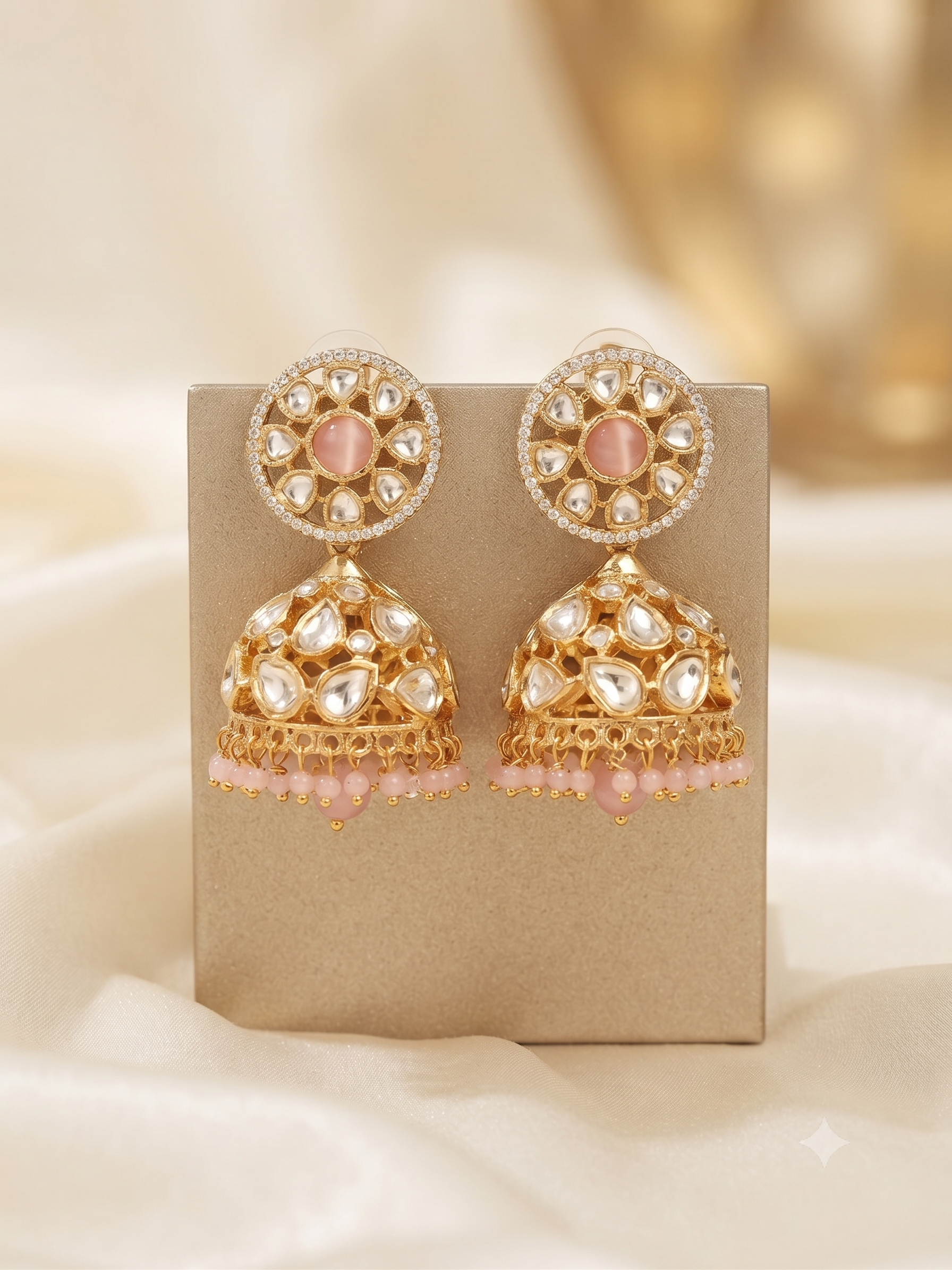 Pearl Polki Jhumka