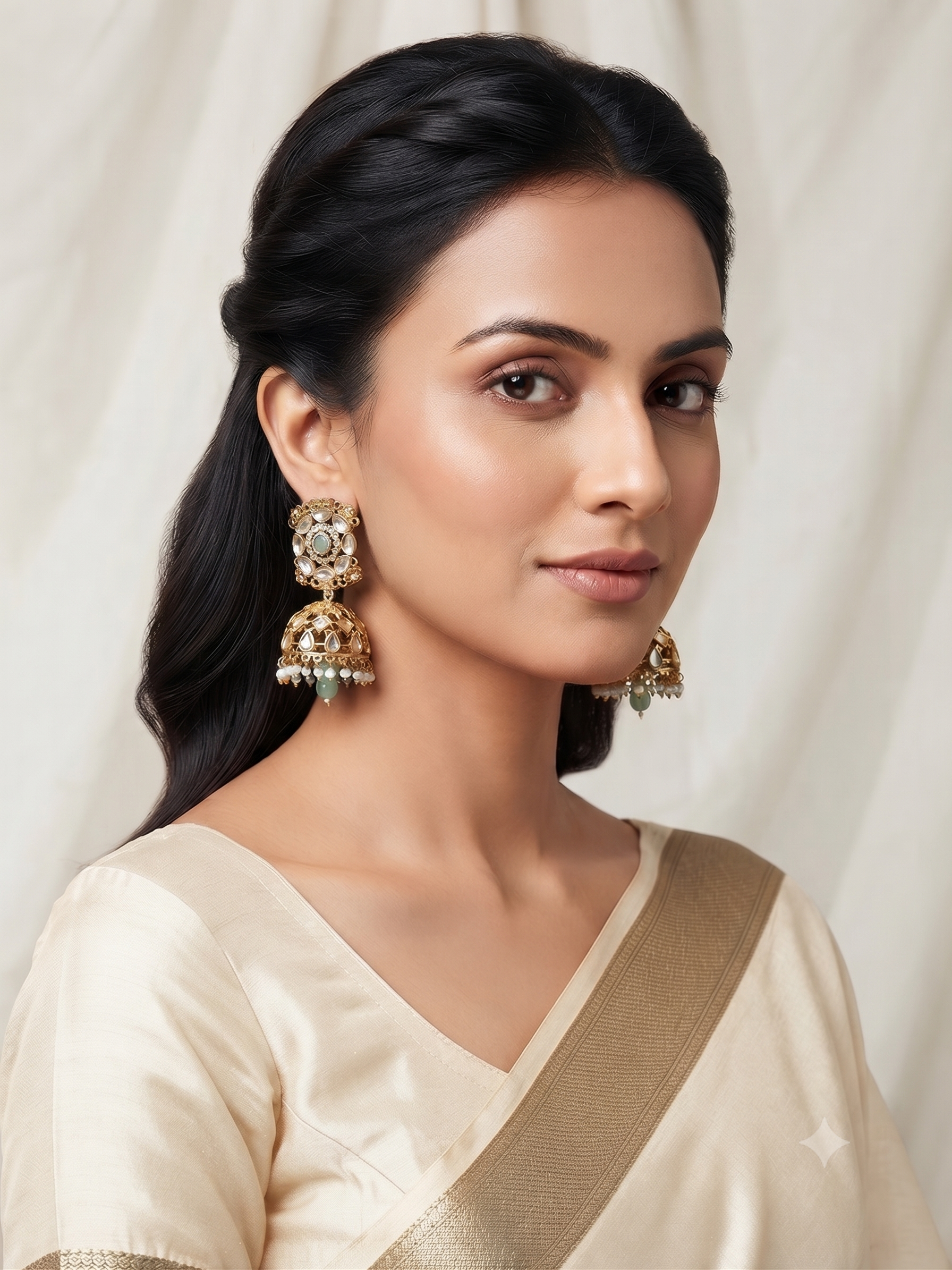 Royal Jaali Kundan Jhumkas