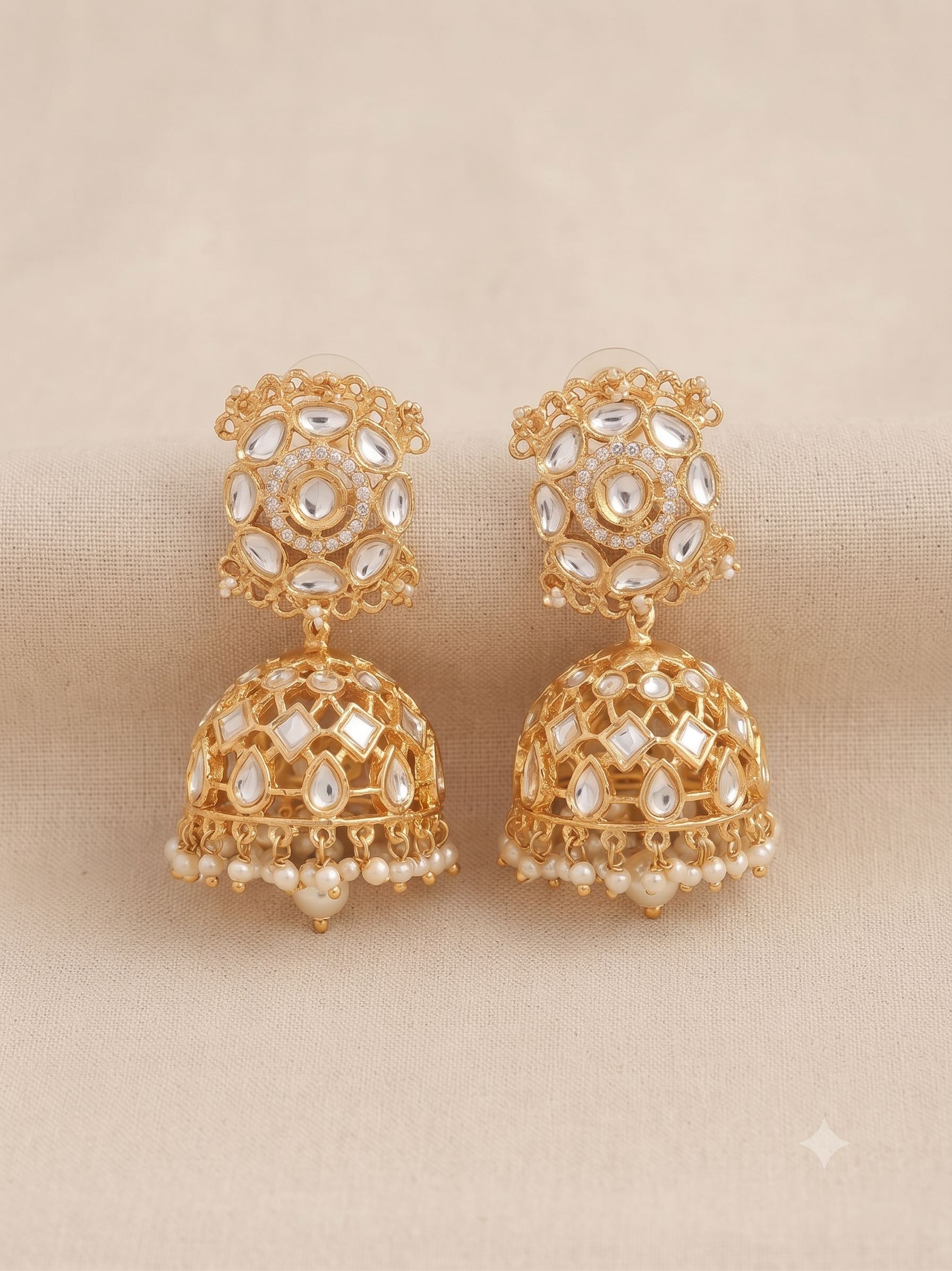 Royal Jaali Kundan Jhumkas