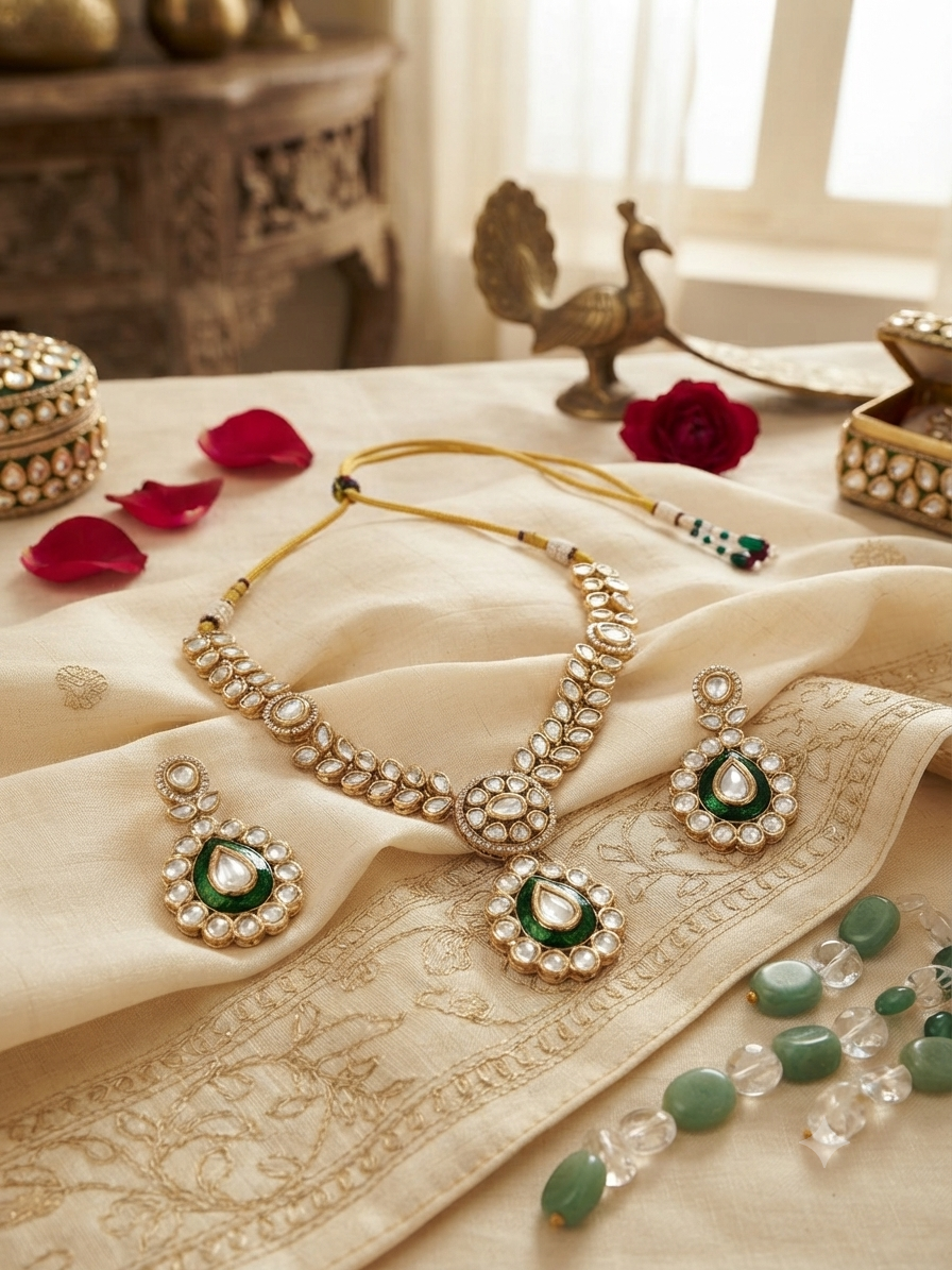 Elegant Bloom Kundan Choker Set