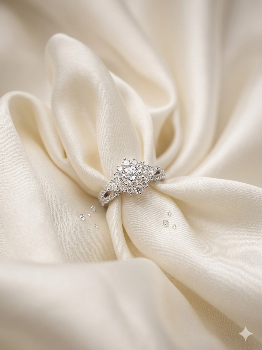 The Elysia Twisted Halo Ring