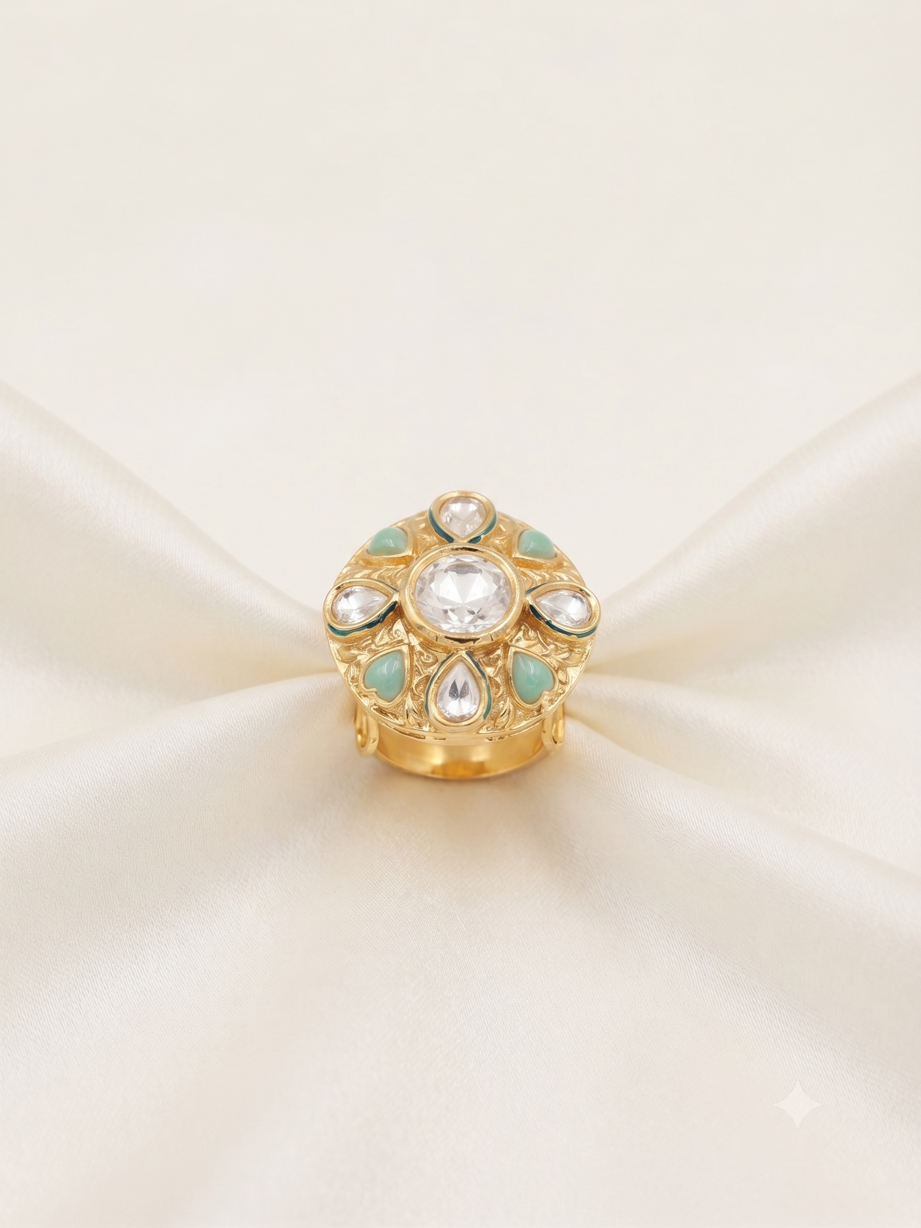 Royal Bloom Meena Cocktail adjustable Ring